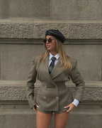 Structured blazer and shorts matching set