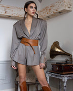 Oker wide statement leather belt for women