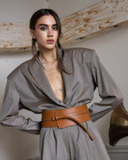 Wide women's leather belt by ELSEYA