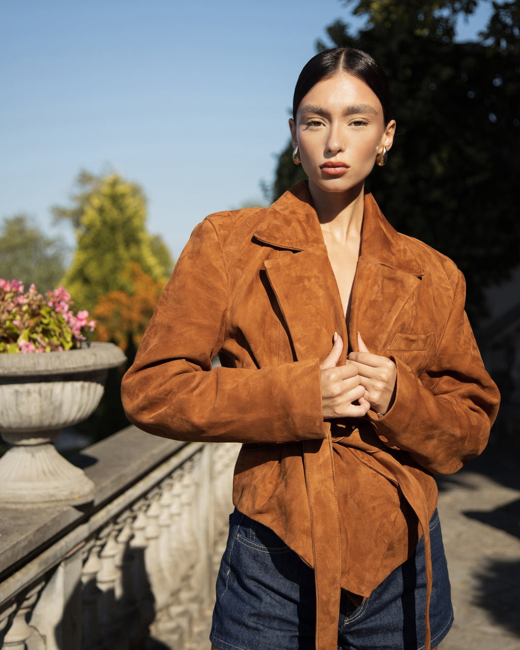 Premium suede leather jacket by ELSEYA 