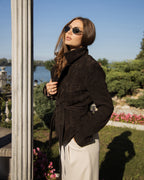 Luxury soft touch brown suede jacket for women